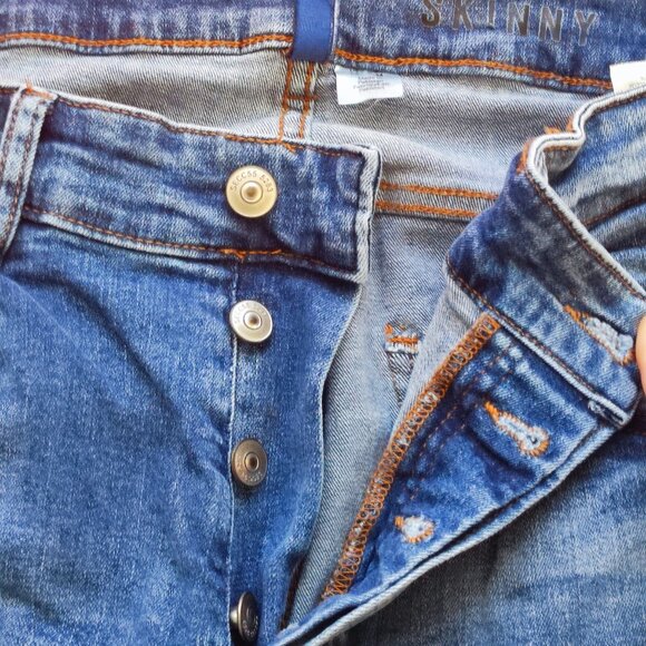 H&M Divided jeans skinny button fly distressed men's size 34 - Picture 6 of 9